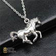 Dropshipping Antique Silver Color 30x22mm Horse Pendant Necklace For Women