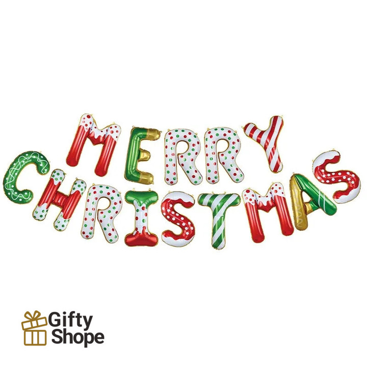 16inch Merry Christmas Letter Foil Balloon Colorful Letter Balloon 2024