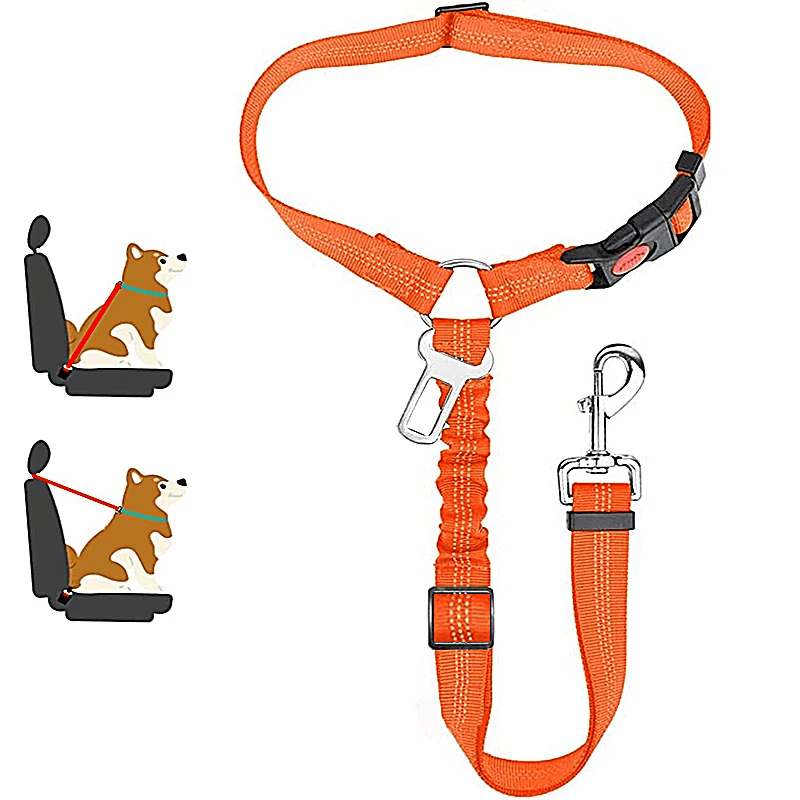 Adjustable Dog Car Safety Seat Belt & Leash