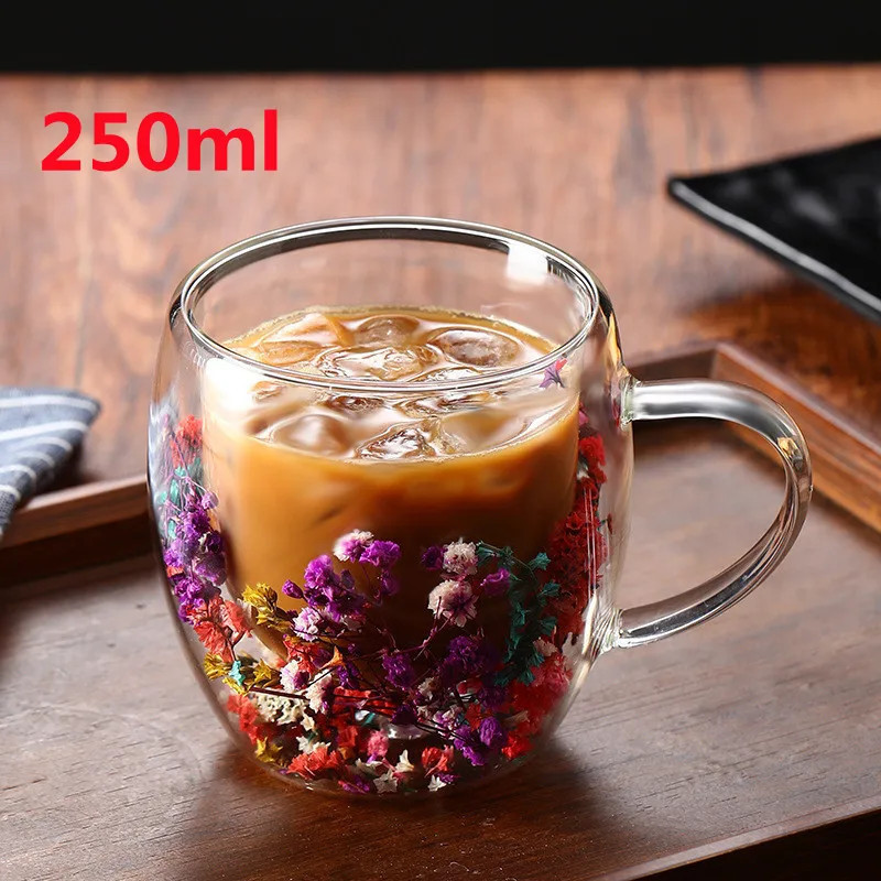 Elegant Blossom Glass Mugs