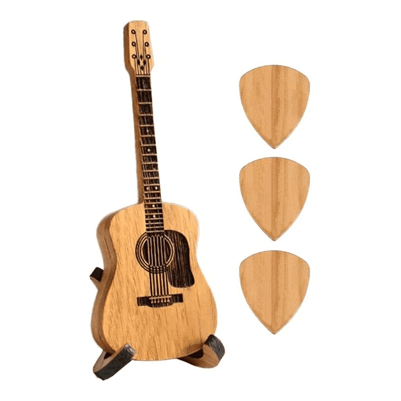 Wooden Acoustic Guitar Pick Box