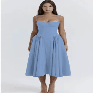Sleeveless Corset Fit Midi Dress – Hot Sale 50% Off