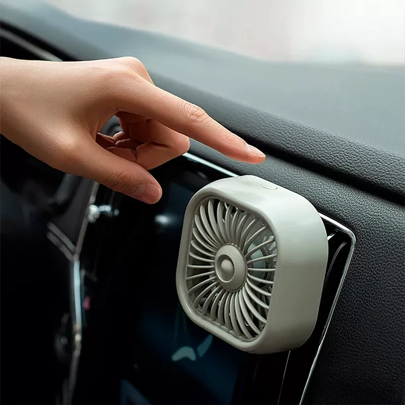Usb Car Mini Fan With Led Lights