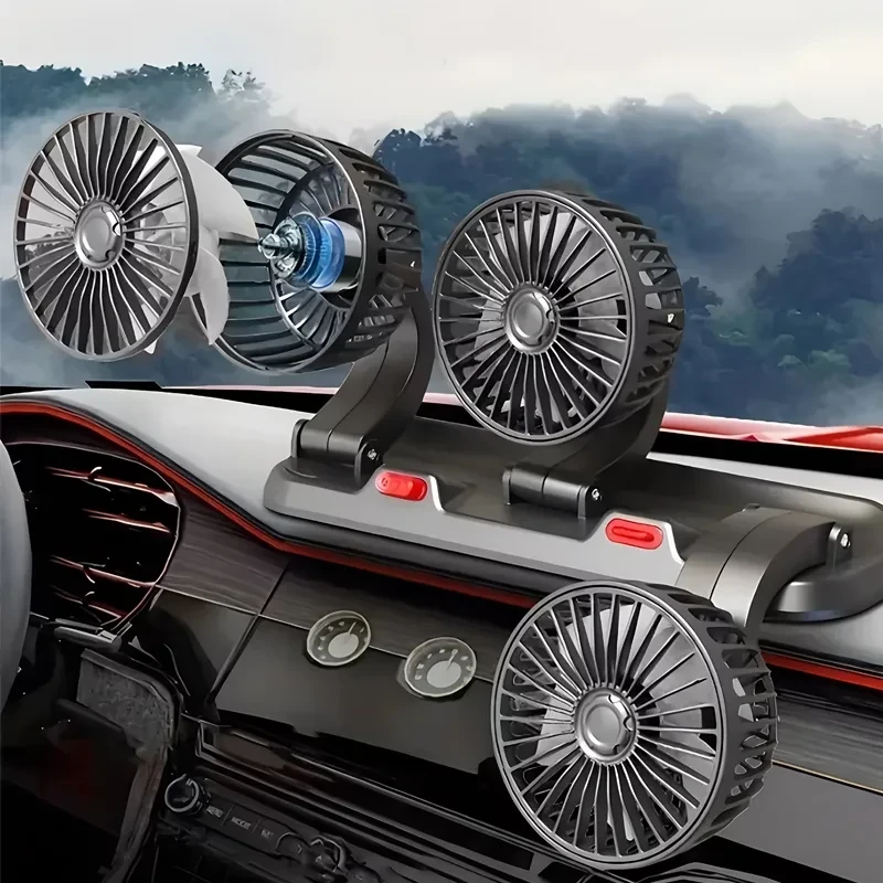 Rotating 3 Head Usb Car Fan