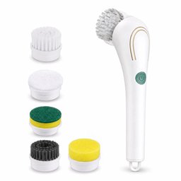 Electric Spin Scrubber with 5 Brush Heads – Cordless Kitchen & Bathroom Cleaning Brush