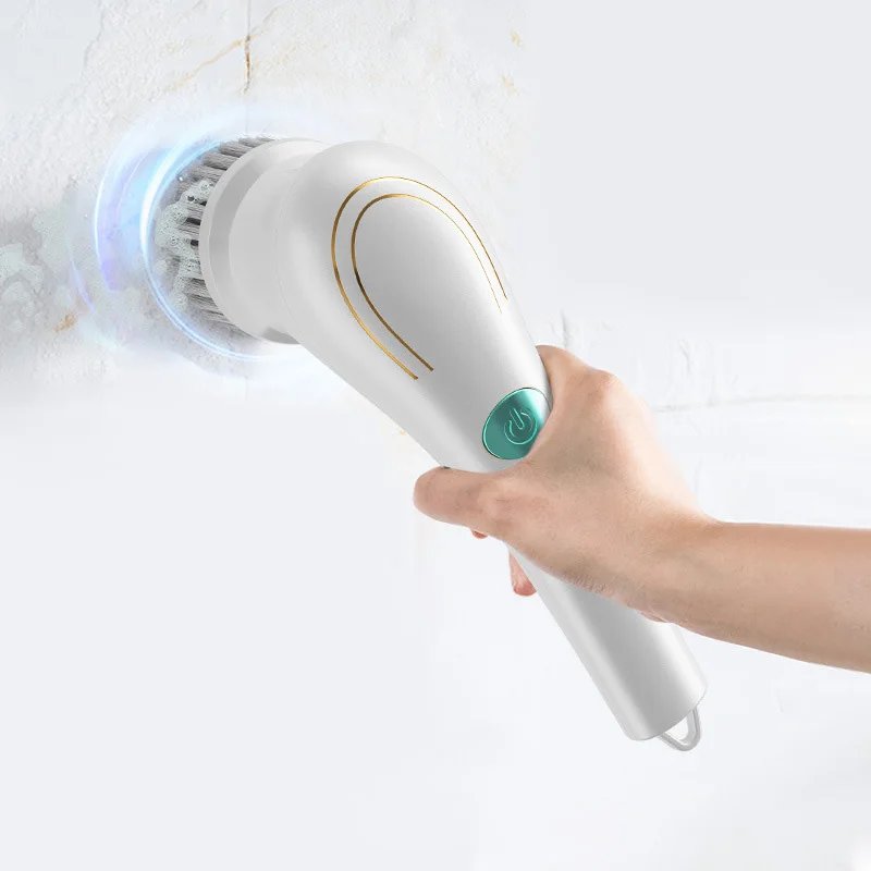 Electric Spin Scrubber with 5 Brush Heads – Cordless Kitchen & Bathroom Cleaning Brush