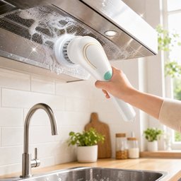 Electric Spin Scrubber with 5 Brush Heads – Cordless Kitchen & Bathroom Cleaning Brush