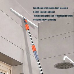 50cm Silicone Floor Squeegee with Extendable Aluminum Handle – 180° Rotating Water Wiper