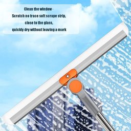 50cm Silicone Floor Squeegee with Extendable Aluminum Handle – 180° Rotating Water Wiper