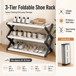 Foldable Shoe Rack – Space-Saving 4-Tier & 5-Tier Shoe Organizer