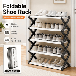 Foldable Shoe Rack – Space-Saving 4-Tier & 5-Tier Shoe Organizer