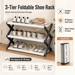 Foldable Shoe Rack – Space-Saving 4-Tier & 5-Tier Shoe Organizer