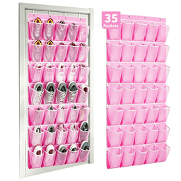 35-Pocket Over-the-Door Shoe Organizer – Space-Saving Hanging Shoe Rack