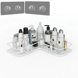 Wall-Mounted Corner Shower Shelf – Single-Tier Metal Bathroom Organizer