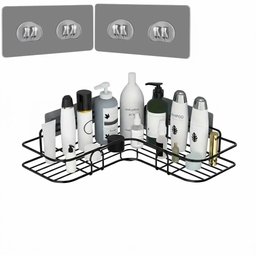 Wall-Mounted Corner Shower Shelf – Single-Tier Metal Bathroom Organizer