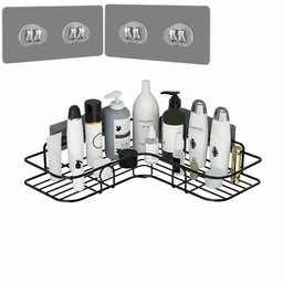 Wall-Mounted Corner Shower Shelf – Single-Tier Metal Bathroom Organizer