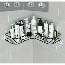 Wall-Mounted Corner Shower Shelf – Single-Tier Metal Bathroom Organizer