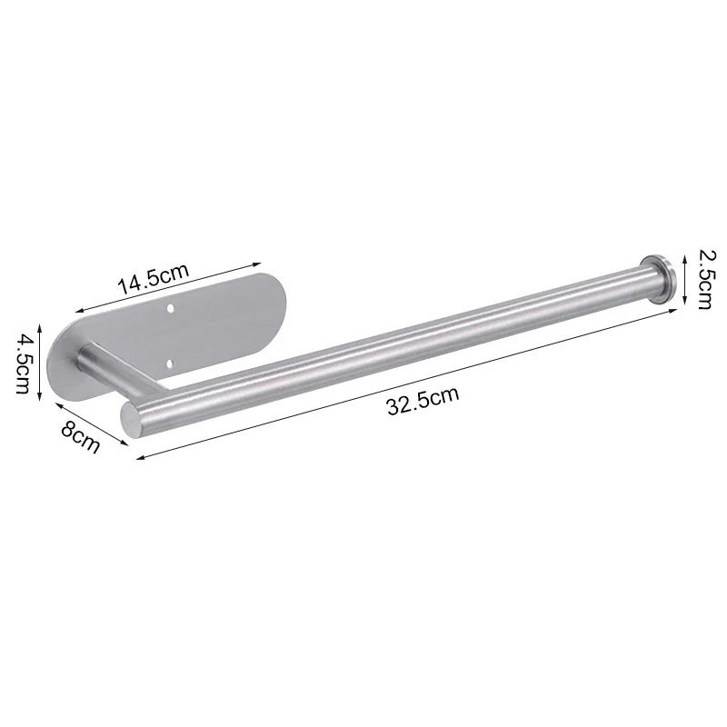 Adhesive Paper Towel Holder – Stainless Steel Wall-Mount & Under-Cabinet Roll Holder