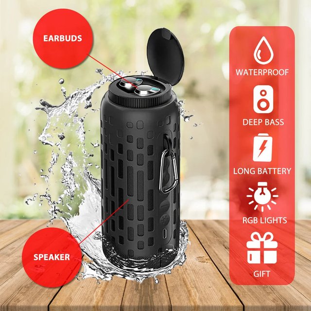 Jemcravo Waterproof Speaker With Earbuds
