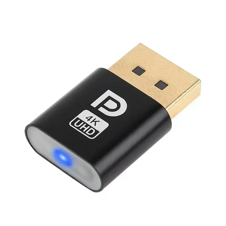 DP Virtual Displayer HDMI DP Fake Loader EDID Lockscreen With Light LED Motorcycle Electronic Accessories