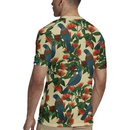 New Zealand Christmas Rugby Jersey Romantic Tui Birds on Pohutukawa - Ivory