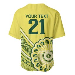 Custom Cricket Aussie Pride Baseball Jersey Aboriginal Dot Art Cricket