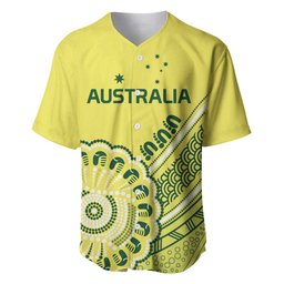 Custom Cricket Aussie Pride Baseball Jersey Aboriginal Dot Art Cricket