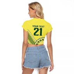 Custom Cricket Aussie Pride Raglan Cropped T Shirt Aboriginal Dot Art Cricket