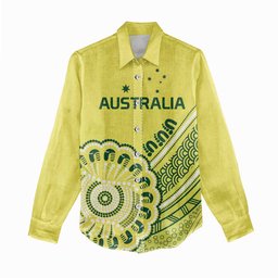 Custom Cricket Aussie Pride Women Casual Shirt Aboriginal Dot Art Cricket