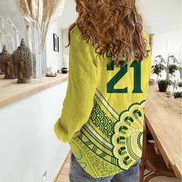 Custom Cricket Aussie Pride Women Casual Shirt Aboriginal Dot Art Cricket