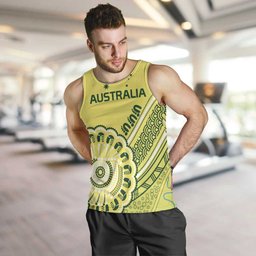 Custom Cricket Aussie Pride Men Tank Top Aboriginal Dot Art Cricket