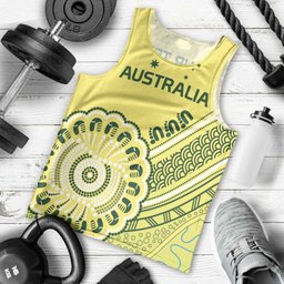 Custom Cricket Aussie Pride Men Tank Top Aboriginal Dot Art Cricket