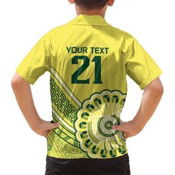 Custom Cricket Aussie Pride Kid Hawaiian Shirt Aboriginal Dot Art Cricket