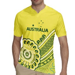 Custom Cricket Aussie Pride Rugby Jersey Aboriginal Dot Art Cricket