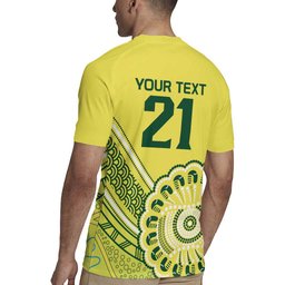 Custom Cricket Aussie Pride Rugby Jersey Aboriginal Dot Art Cricket