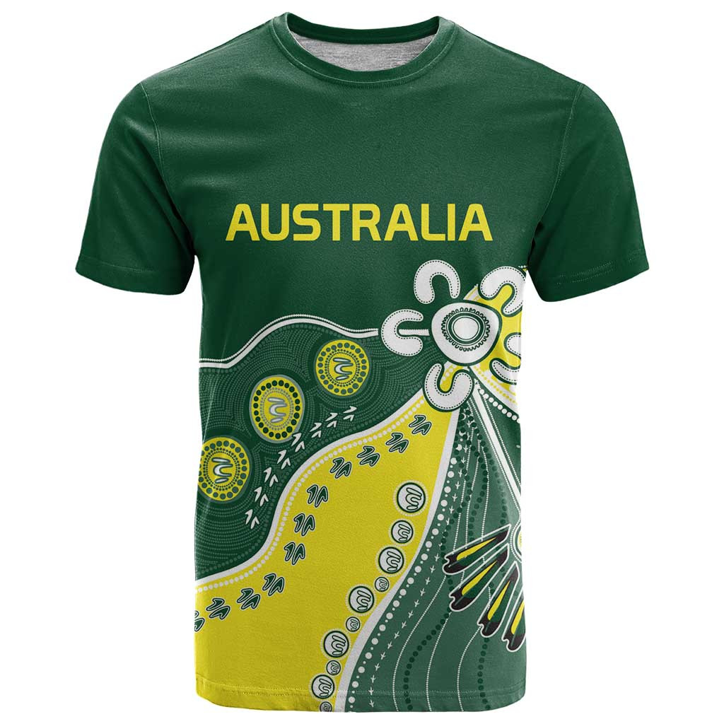 Custom Cricket Aussie Pride T Shirt Indigenous Inspired