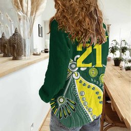 Custom Cricket Aussie Pride Women Casual Shirt Indigenous Inspired