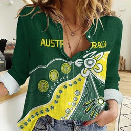 Custom Cricket Aussie Pride Women Casual Shirt Indigenous Inspired