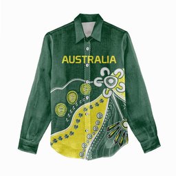 Custom Cricket Aussie Pride Women Casual Shirt Indigenous Inspired