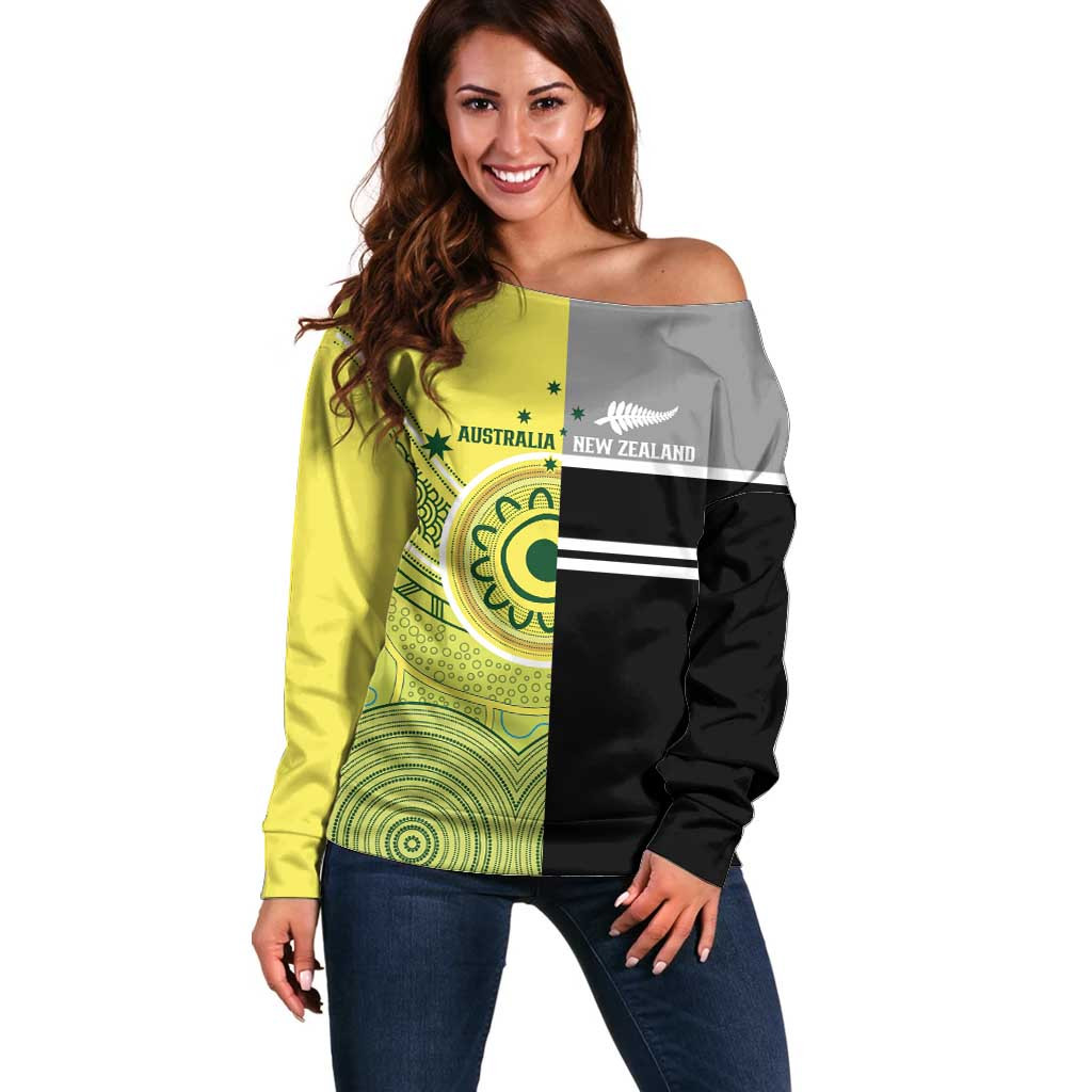 Custom Cricket AUNZ Spirit Off Shoulder Sweater Aussie New Zealand Retro Edition