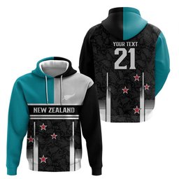 Custom NZ Cricket Pride Zip Hoodie Silver Fern Fan Supporter Apparel