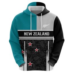 Custom NZ Cricket Pride Zip Hoodie Silver Fern Fan Supporter Apparel