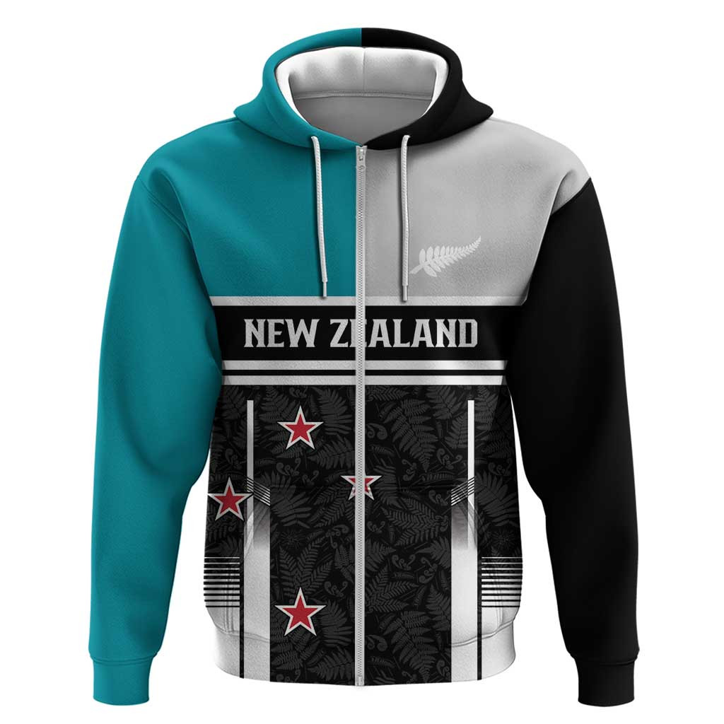 Custom NZ Cricket Pride Zip Hoodie Silver Fern Fan Supporter Apparel