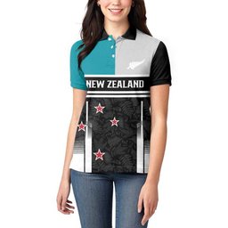 Custom NZ Cricket Pride Women Polo Shirt Silver Fern Fan Supporter Apparel