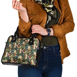 New Zealand Christmas Shoulder Handbag Romantic Tui Birds on Pohutukawa - Ivory