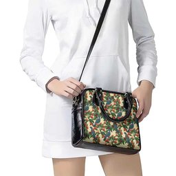 New Zealand Christmas Shoulder Handbag Romantic Tui Birds on Pohutukawa - Ivory