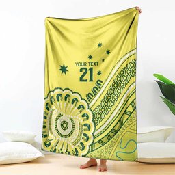 Custom Cricket Aussie Pride Blanket Aboriginal Dot Art Cricket