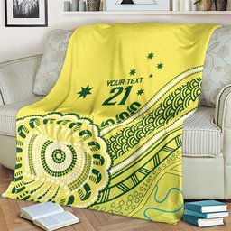 Custom Cricket Aussie Pride Blanket Aboriginal Dot Art Cricket