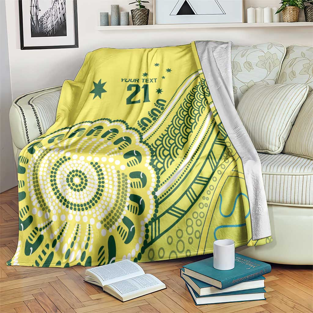 Custom Cricket Aussie Pride Blanket Aboriginal Dot Art Cricket
