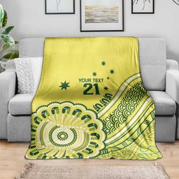 Custom Cricket Aussie Pride Blanket Aboriginal Dot Art Cricket